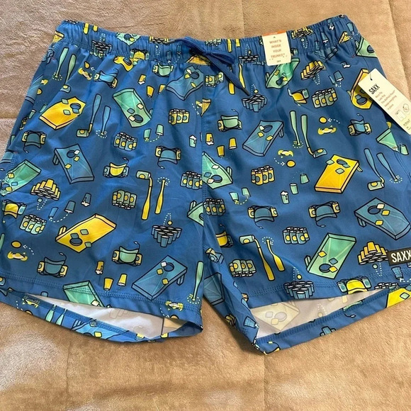 Saxx Oh Buoy Stretch Swim Shorts 5” Size XXL Ballpark Pouch Cooling NWT